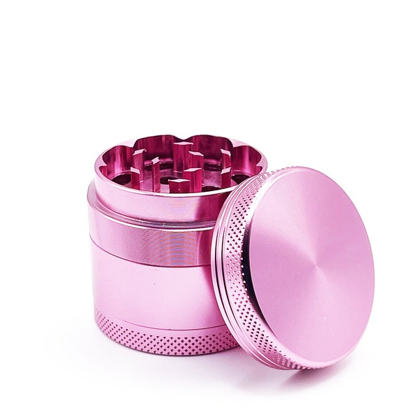 Free Gifts | Premium Pink 4 piece Herb Spice Grinder | Cute Grinder | Small Grinder | Cheap grinder | Pink Grinder | Free tube | great gift