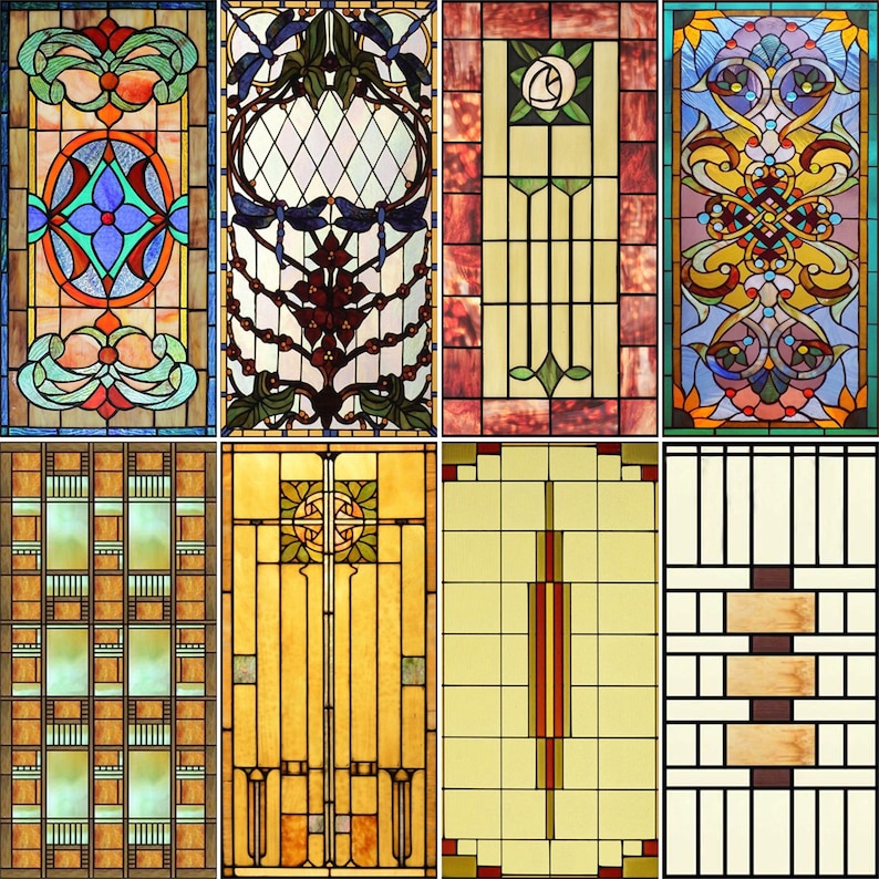 Custom Size Stained Glass Window Film Frosted Privacy Static Etsy