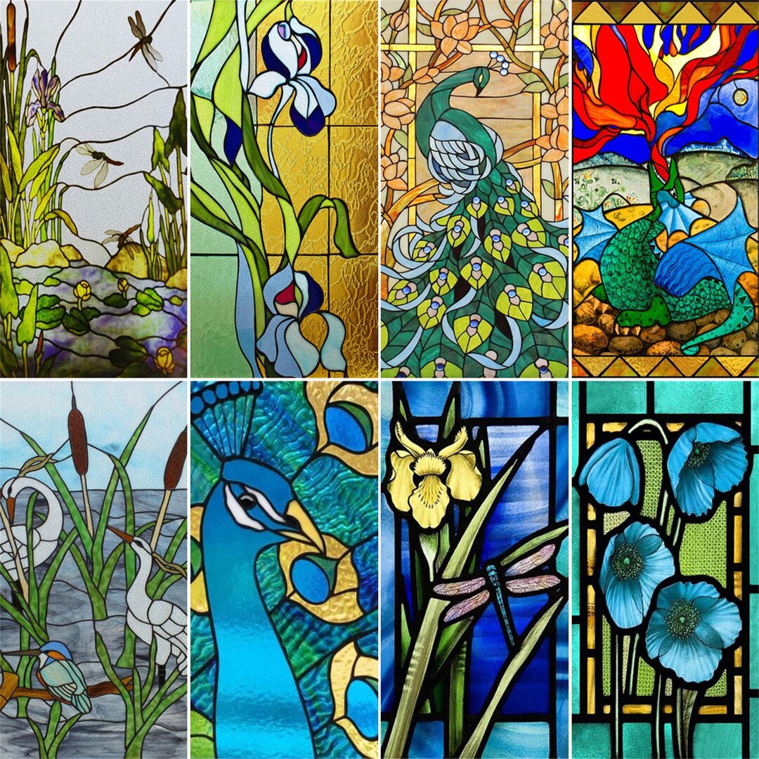 Custom Size Glass Films,stained Glass Stickers Static Cling,frosted