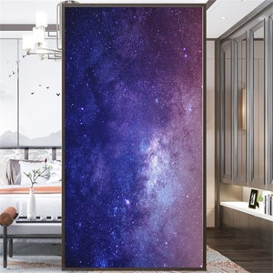 Customized Window Film Starlight Frosted Stained Glass Film No Glue Static Cling for Bedroom Skylight Window Decal Decorative Film