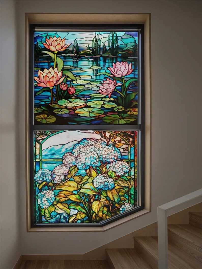 Customized Window Film Frosted Stained Glass Effect Privacy-enhancing ...