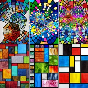 Custom Size Stained Glass Window Film Retro Church Painted Mosaic Frosted Static Cling Glass Films Sticker