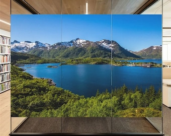 Custom Size Home Window Film Lake Frosted Glass Privacy Sticker with Heat Insulation  Anti-UV Protection and Static Cling Adhesion