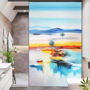 Custom Size Window Film Privacy Painting Non-Adhesive Glass Sticker for Sun Protection Heat Control Window Coverings for Home Decor