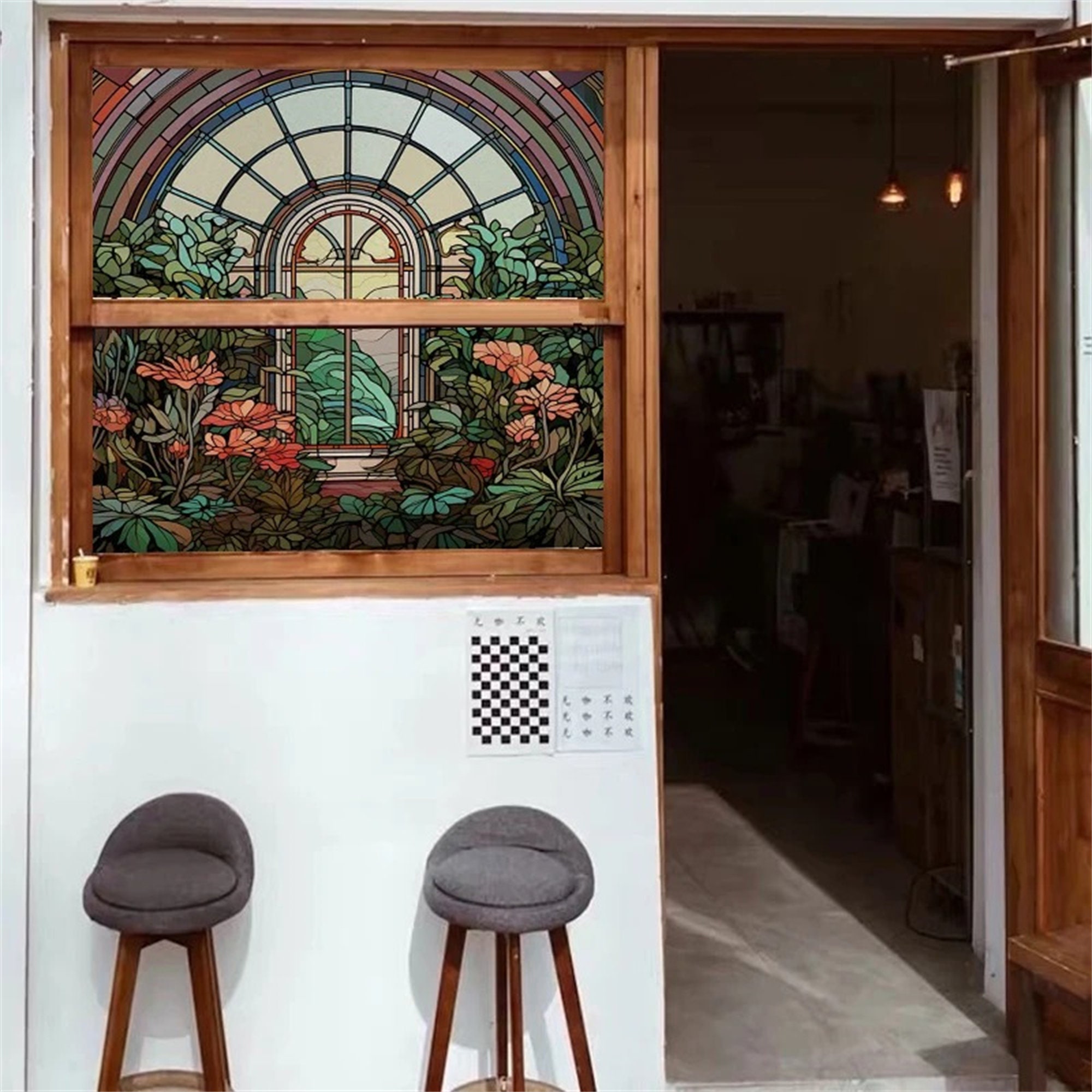 Customized Window Film Frosted Stained Glass Effect Privacy-enhancing ...