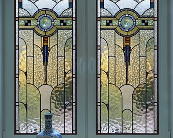Custom Size Stained Glass Window Film Opaque Frosted Privacy Protection Removable Static Cling Home-Decor Window Covering