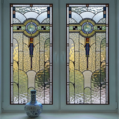 Custom Size Stained Glass Window Film Opaque Frosted Privacy