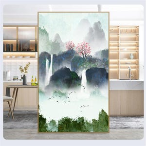 Customized Size Static Cling Window Film Privacy Decorative Painting Style Frosted Window Coverings UV and Heat Control