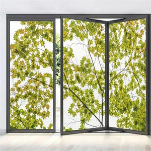 Custom Size Leaf Pattern Privacy Window Film Glue-Free Electrostatic Frosted Glass Door Sticker Anti-UV Decorative Window Film