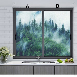 Customized Size Window Film Forest Sticker Privacy Foggy Pine UV Blocking Window Coverings Window Tint