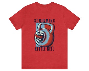 Screaming Kettle Ball, camiseta neutra de género con temática de fitness de motivación de gimnasio