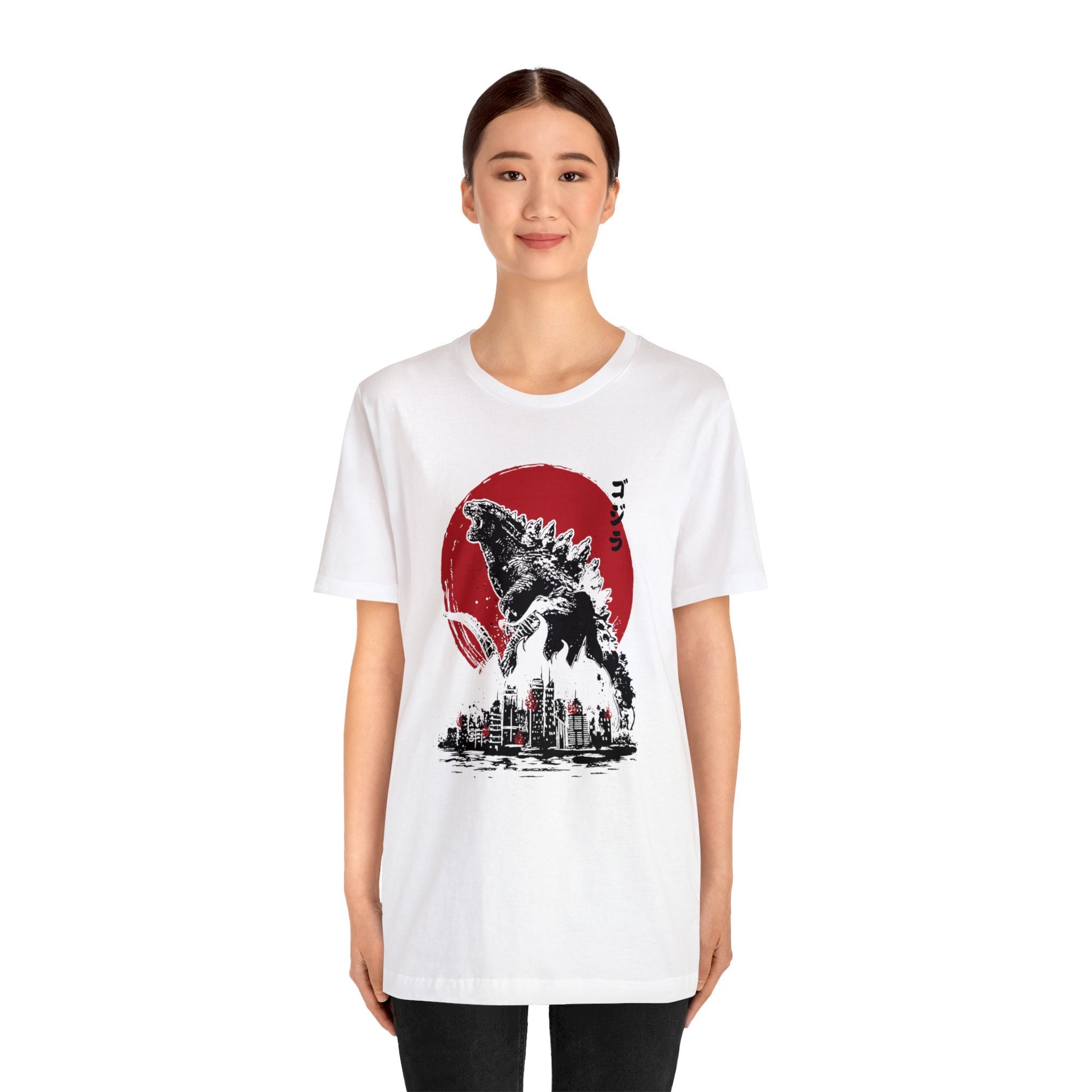 T Shirt Uomo Stampa T-Shirt Godzilla Nave Arte Giapponese - Cotone Nero  Uomo T-shirt Design Nave, image size:2048x2048