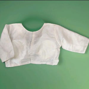 Dupion raw silk v neck back open long sleeve made to order Indian handmade saree blouse, sari top for women