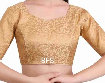 Handmade Brocade Saree Blouse: Back Open Party Wear