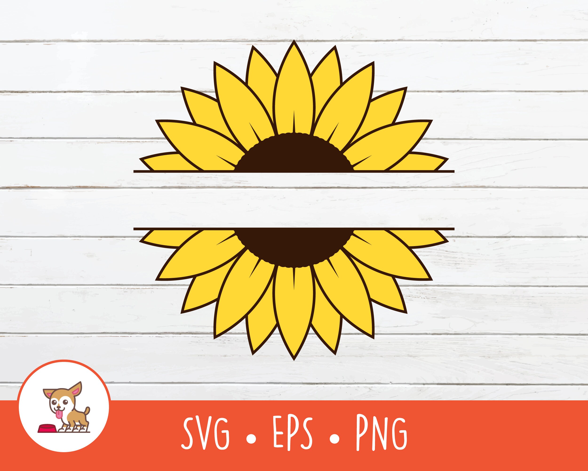 Sunflower SVG Split Sunflower Name Frame Sunflower Clipart - Etsy