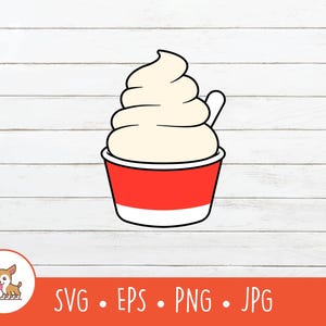 Clipart z kreskówkowym jogurtem, jogurt SVG, plik wektorowy jogurtu do cięcia dla Cricut, PNG, EPS, pobieranie cyfrowe