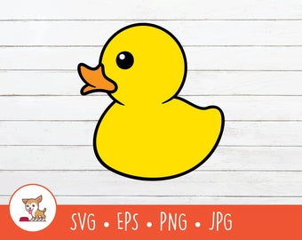 Gummi Ente Clipart, Vektor Gummi Ente SVG, Bade Ente geschnitten Datei für Cricut, PNG, EPS, sofortiger digitaler Download
