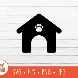 Hundehaus SVG, Hundehaus Clipart, Vektor Hundehaus geschnitten Datei für Cricut, PNG, EPS, sofortiger digitaler Download