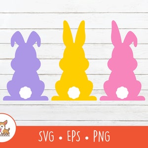 Easter Bunny SVG, Bunny Clipart, Vector Rabbit Cut File For Cricut, PNG, EPS, Instant Digital Download