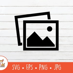 Photos SVG, Photo Icon Clipart, Vector Photograph Symbol Cut File For Cricut, PNG, EPS, Instant Digital Download