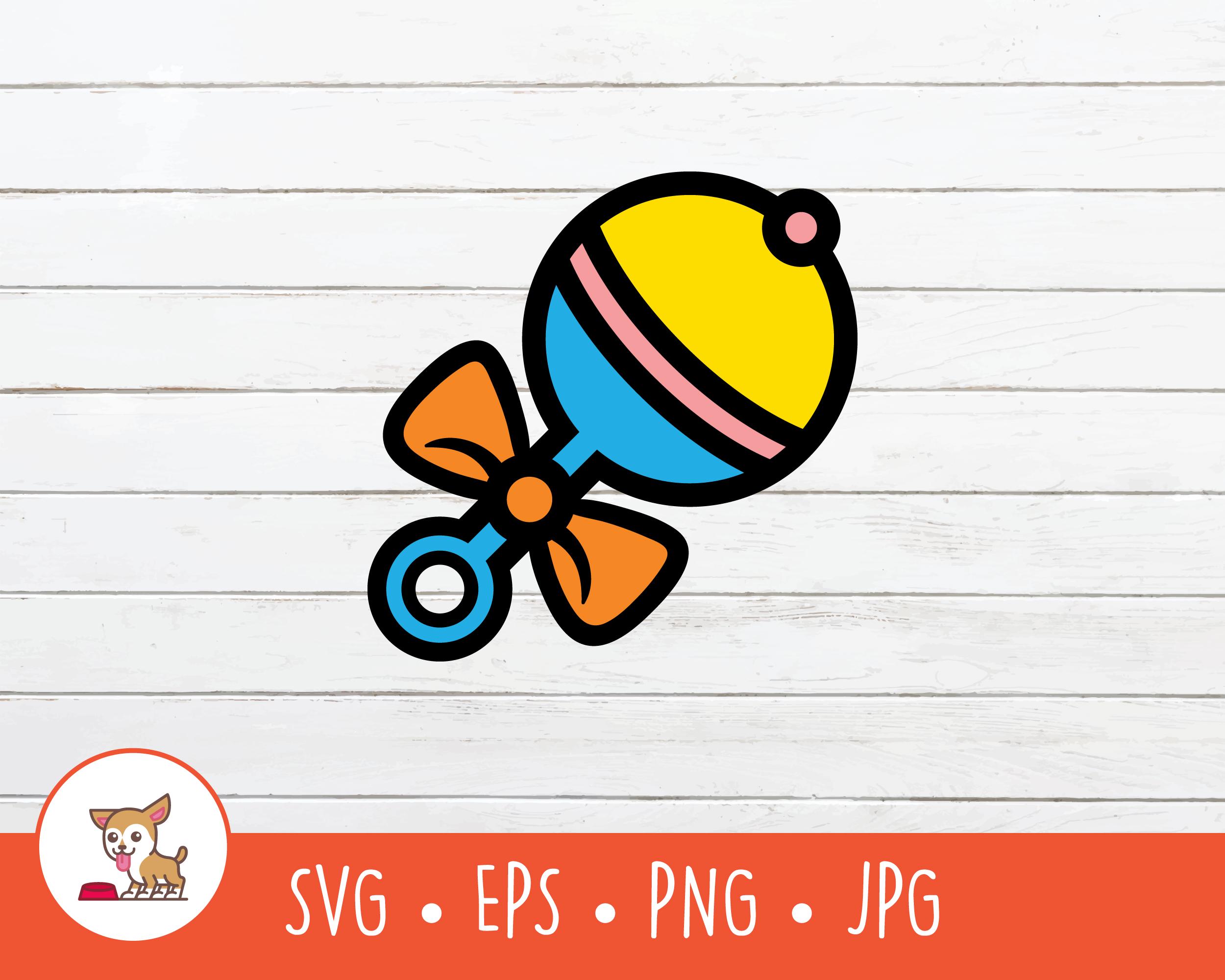 Cartoon Baby Rattle Clipart, Baby Rattle SVG, Vector Baby Rattle Cut ...