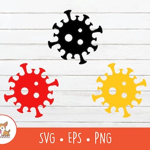 Virus SVG, Vector Virus Clipart, Bacteria Cut File For Cricut, PNG, EPS, Instant Digital Download