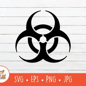 Biohazard Symbol SVG, Biohazard Symbol Clipart, Vektor Biohazard Symbol geschnitten Datei für Cricut, PNG, EPS, Sofortiger digitaler Download