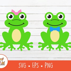 Frog Clipart, Frog SVG, Vector Frog Characters, Cute Frog Cut File For Cricut, PNG, EPS, Instant Digital Download