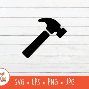 Hammer SVG, Hammer Clipart, Vector Hammer Cut File For Cricut, PNG, JPG, Digital Download