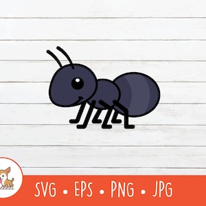 Cartoon Ant Clipart, Ant SVG, Vector Ant Cut File For Cricut, PNG, EPS, Instant Digital Download