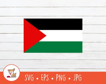 Flag of Palestine SVG, Palestine Flag Clipart, Palestinian Flag Cut File, PNG, EPS, Instant Digital Download