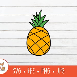 Pineapple Clipart, Pineapple SVG, Vector Pineapple Cut File For Cricut, PNG, EPS, Instant Digital Download