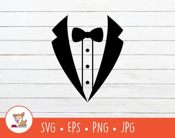 Tuxedo SVG, Tuxedo Clipart, Vector Tuxedo Cut File For Cricut, PNG, EPS, Instant Digital Download