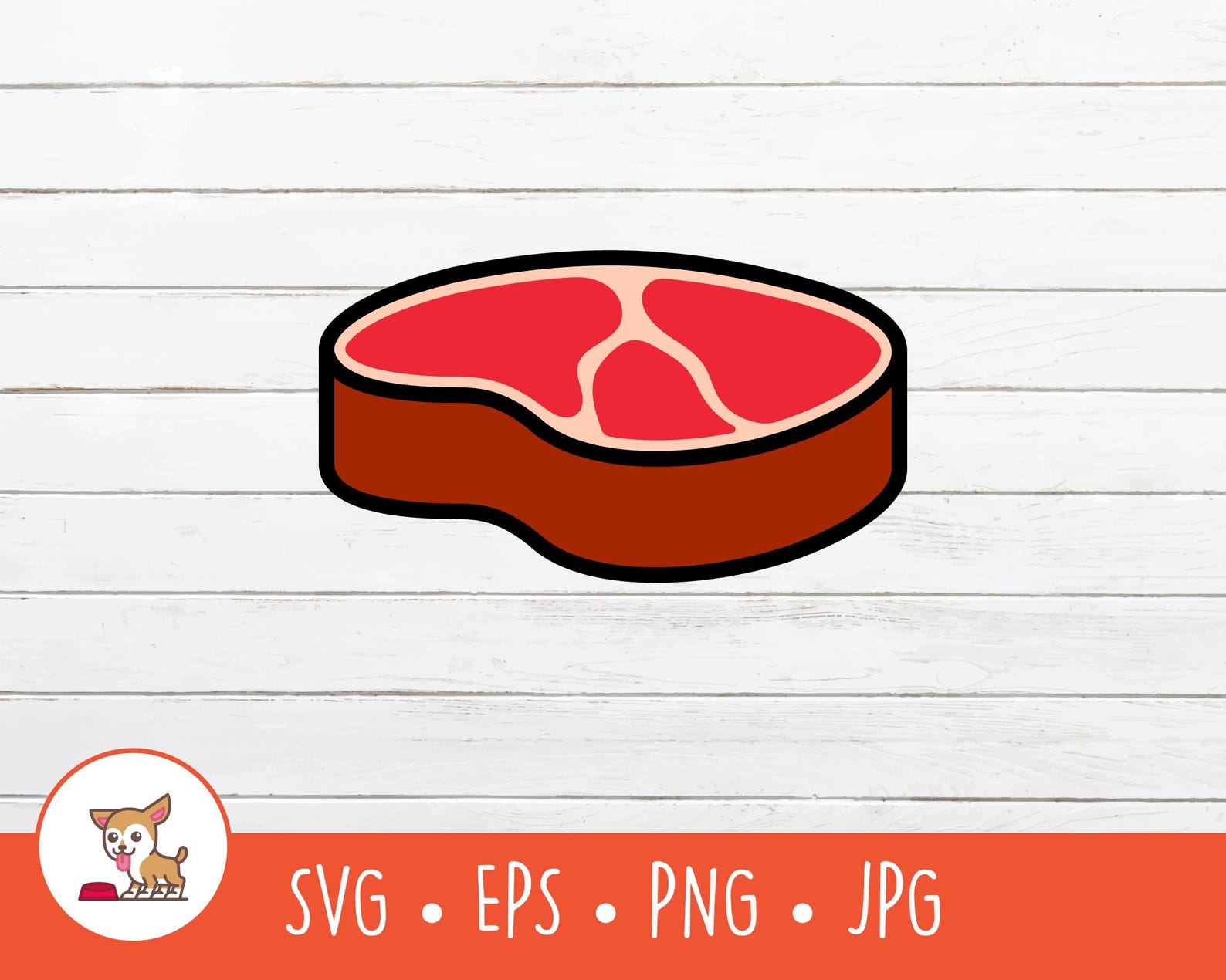 Cartoon Meat Clipart, Beef SVG, Vector Steak Cut File for Cricut, PNG ...