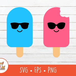 Paletas con gafas de sol SVG, imágenes prediseñadas de paletas, paletas vectoriales con gafas de sol cortadas archivo, PNG, EPS, descarga digital instantánea