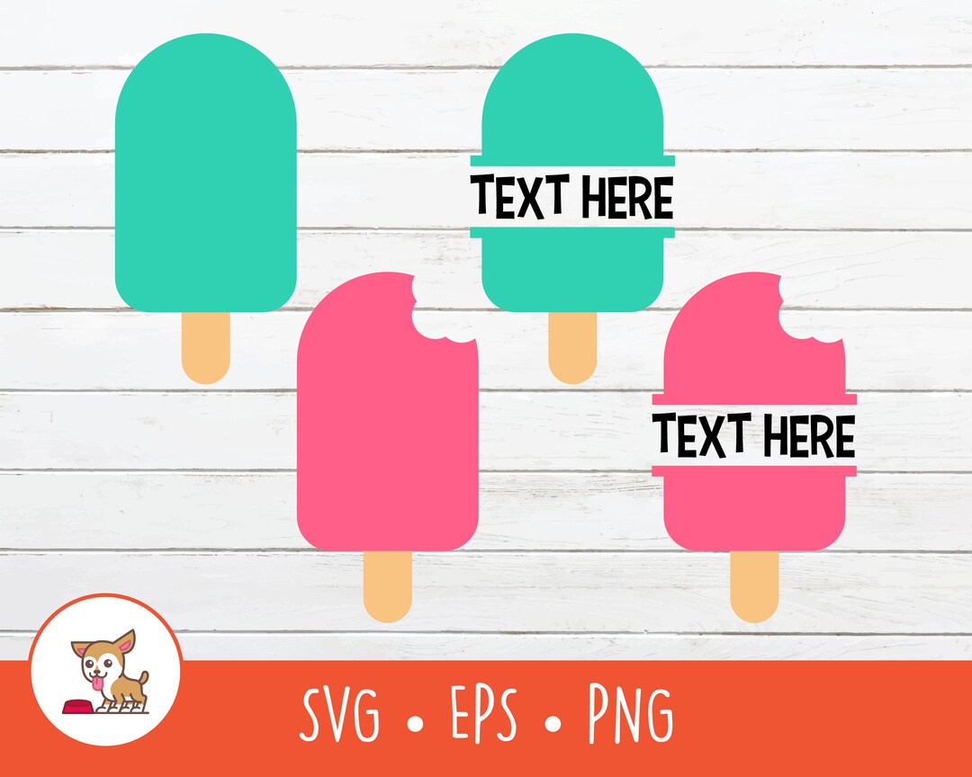 Popsicle SVG, Split Popsicle Name Frame, Popsicle Clipart, Vector Ice