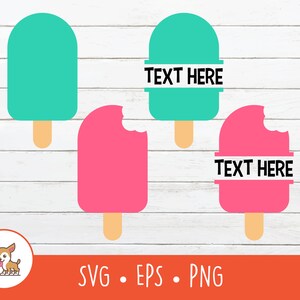 Popsicle SVG, Split Popsicle Name Frame, Popsicle Clipart, Vector Ice Cream Cut File For Cricut, PNG, EPS, Digital Download