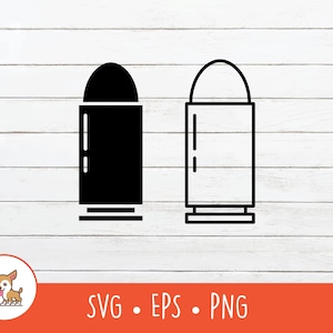 Bullet SVG, Bullet Clipart, Vector Ammo Cut File For Cricut, PNG, JPG, Digital Download
