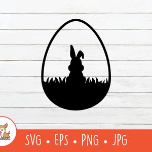 Easter Bunny Egg SVG, Easter Egg Clipart, Easter Bunny Cut File For Cricut, PNG, EPS, Instant Digital Download