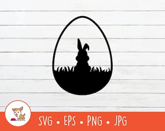 Easter Bunny Egg SVG, Easter Egg Clipart, Easter Bunny Cut File For Cricut, PNG, EPS, Instant Digital Download