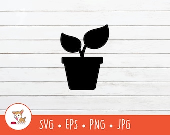 Plant SVG, Potted Plant Clipart, Vector Plant Cut File For Cricut, PNG, EPS, Instant Digital Download