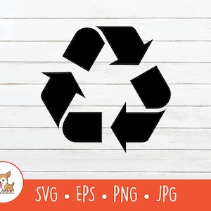 Recycling Symbol SVG, Recycling Symbol Clipart, Vektor Recycling Zeichen geschnitten Datei für Cricut, PNG, EPS, sofortiger digitaler Download