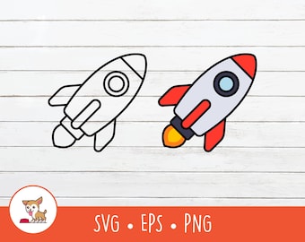 Rocketship Clipart, Rocket SVG, Vector Rocket Cut File For Cricut, PNG, EPS, Instant Digital Download