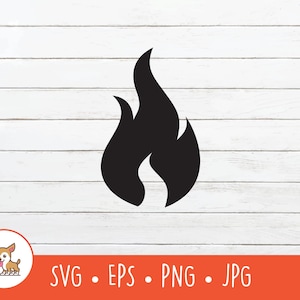 Flame SVG, Flame Clipart, Vector Flame Cut File For Cricut, PNG, EPS, Instant Digital Download