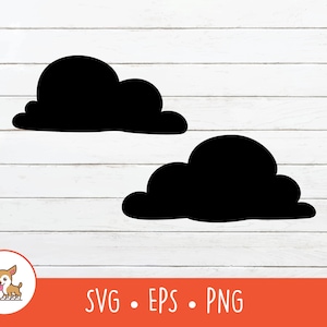 Clouds SVG, Clouds Clipart, Vector Clouds Cut File For Cricut, PNG, EPS, Digital Download