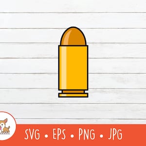 Vector Bullet Clipart, Bullet SVG, Vector Ammo Cut File For Cricut, PNG, JPG, Digital Download