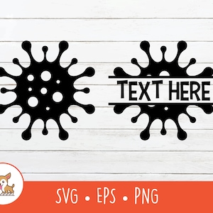 Virus SVG, Split Virus  Name Frame, Vector Virus Clipart, Bacteria Cut File For Cricut, PNG, EPS, Instant Digital Download