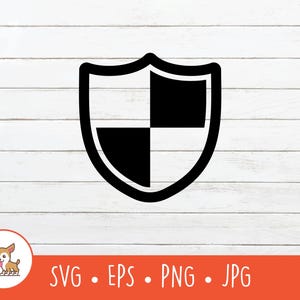 Shield SVG, Shield Clipart, Vector Shield Cut File For Cricut, PNG, EPS, Instant Digital Download