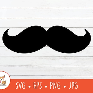 Mustache SVG, Mustache Clipart, Vector Mustache Cut File For Cricut, PNG, EPS, Instant Digital Download