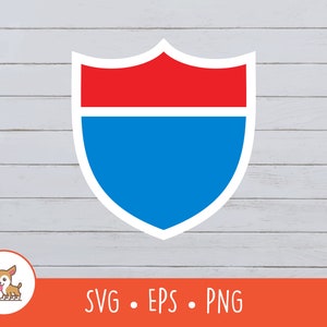 Interstate Sign SVG, Highway Shield Clipart, Vector Interstate Sign Cut File For Cricut, PNG, EPS, Instant Digital Download